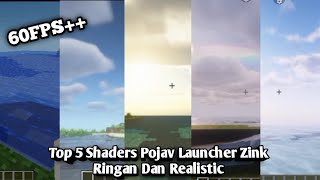 TOP 5 SHADERS POJAV LAUNCHER 1201 RINGAN  Minecraft Shader Showcase [upl. by Lotti]