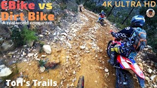 EBIKE vs Dirt Bike  A realworld encounter [upl. by Evie590]