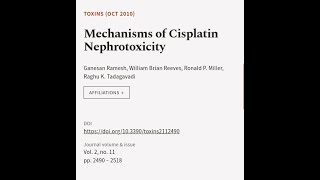 Mechanisms of Cisplatin Nephrotoxicity  RTCLTV [upl. by Rahman]