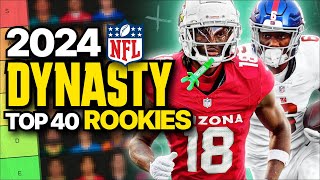 Top 40 Rookie Rankings for Dynasty Fantasy Football Drafts [upl. by Arch963]