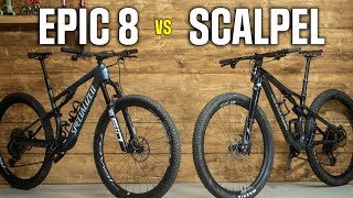 Cannondale Scalpel vs Specialized Epic 8 [upl. by Anilejna]