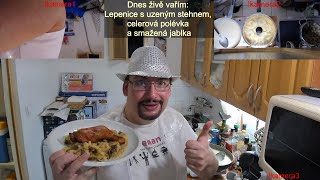 Vařím prvorepublikový oběd Lepenice s uzeným stehnem celerová polévka a smažená jablka  CZ 1080p [upl. by Trude874]