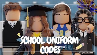 SCHOOL UNIFORM OUTFIT CODES  Roblox  🍎✏️🎓 [upl. by Salokin]