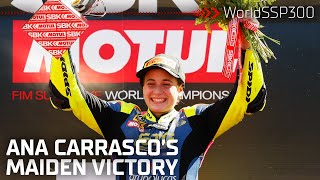 Emotions from Portimao Ana Carrasco claims FIRST FEMALE VICTORY on the world stage  PRTWorldSBK [upl. by Aydni]