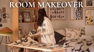 Room Makeover  Bedroom update with Finnish design goods amp my own artwork  Marimekko Haul  IKEA [upl. by Ollopa]