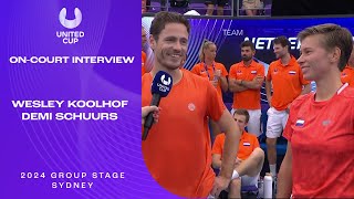 KoolhofSchuurs OnCourt Interview  United Cup 2024 Group F [upl. by Eenat]