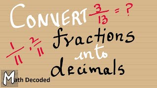 Convert fractions to decimals and hence find the type of decimal expansion [upl. by Enisaj]