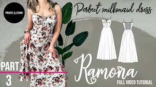 Ramona milkmaid dress PART 3 stepbystep sewing tutorial  Skirt Zipper and Straps [upl. by Rodavlas]