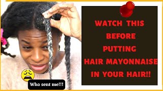 Putting hair mayonnaise on natural hairREGRETs [upl. by Nonnahsed]