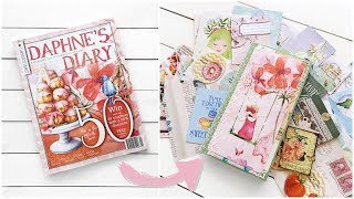 How to Make a Notebook from Daphnes Diary Magazine  Travelers Notebook Insert Making Process [upl. by Ilrak579]