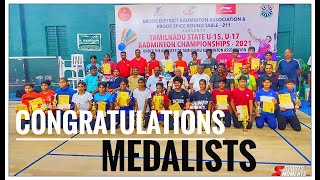 TN STATE BADMINTON CHAMPIONSHIP 2021  PRIZING CEREMONY ERODE [upl. by Anaher]