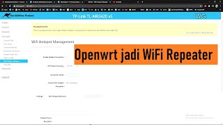 OpenWrt Support WiFi repeater wifi extender I TpLink mr3420 v5 [upl. by Atnamas]