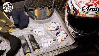 How to clean your Arai helmet  motogeo Gear [upl. by Gualtiero593]