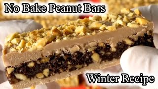 No Bake Peanut Cookies  Winter Recipe  Peanut Chocolate Bar [upl. by Raphaela]