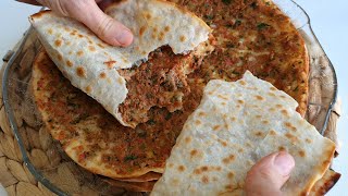 Amazing Pizza Lahmacun Recipe The Best of Turkish Food [upl. by Ayanej285]