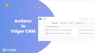 Actions in Vtiger CRM  Reminders Alerts and Notifications [upl. by Aicatsal]