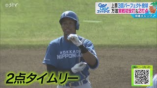 侍にも選出・万波の閃光タイムリー！実況・岡田ＡＮ「結果を残した！」も万波本人は「まだまだ」 ファイターズキャンプ最新情報 [upl. by Marcile]