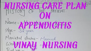 NURSING CARE PLAN FOR APPENDICITIS NCP ON APPENDICITIS APPENDICITIS DISEASE [upl. by Jezabella107]