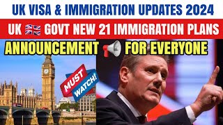 UK Govt New 21 Immigration Plans Announced For Everyone  UK Visa amp Immigration Update 2024 [upl. by Aufa]