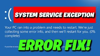 ERROR SYSTEM SERVICE EXCEPTION ► Como solucionar error de pantalla Azul en WIndows 10 sin programas [upl. by Longawa]