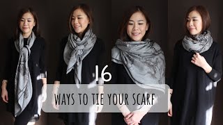 16 Ways To Tie A Scarf How I Style My Hermes Shawl Fashion Hacks Every Girl Must Know [upl. by Ranice63]