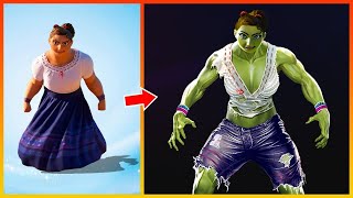 Encanto Luisa Madrigal Glow Up Into She Hulk  Cartoon Transformation Stars wow [upl. by Nrol]