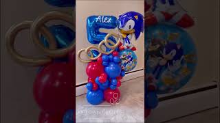 Personalized Sonic Balloon Bouquet  Sonic Theme Balloon Decor [upl. by Ecienal618]