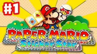 Paper Mario Sticker Star  Gameplay Walkthrough Part 1  Decalburg Intro Nintendo 3DS [upl. by Nosinned182]