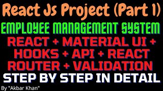 React js project part 1  Employee Management System using React material ui Hooks API etc [upl. by Hgiellek360]