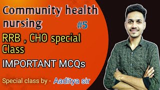 CHN special MCQs  community health nursing  RRB nursing officer exam [upl. by Tressa]