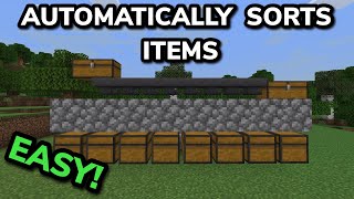 EASY 121 AUTOMATIC ITEM SORTER TUTORIAL in Minecraft Bedrock MCPEXboxPS4Nintendo SwitchPC [upl. by Leontine]