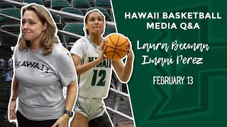 Hawaii Basketball Media QampA Laura Beeman amp Imani Perez [upl. by Shanly]