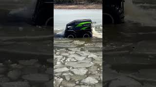 Sherp Flying into Icy River sherp sherpusa offroad [upl. by Nanji]