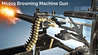 Animation How a M1919 Browning Machine Gun works [upl. by Pavlov]