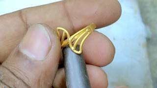 Gold ring making  How to make a gold ring  Handmade jewellery [upl. by Ylek]