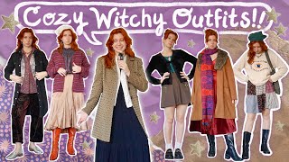 Cozy Witchy Outfits for Fall 🌙🕯️✨  90s whimsigoth aesthetic [upl. by Waverly510]