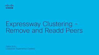 Expressway Clustering  Remove and Readd Peers [upl. by Arej86]