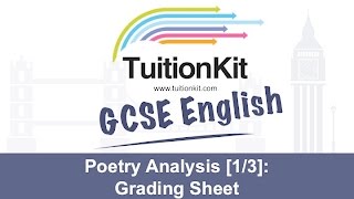 Poetry Analysis 13 Grading Sheet English Literature [upl. by Ynffit]