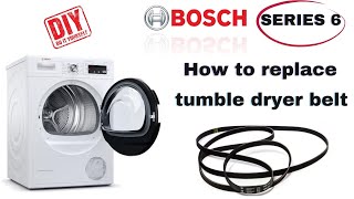 Bosch Tumble Dryer Series 6 How to change the belt  DIY [upl. by Ayrolg477]