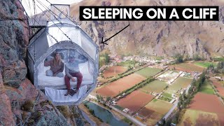 SKYLODGE ADVENTURE SUITES PERU 🇵🇪 SLEEPING ON THE SIDE OF A CLIFF IN A CAPSULE HOTEL [upl. by Imailiv]