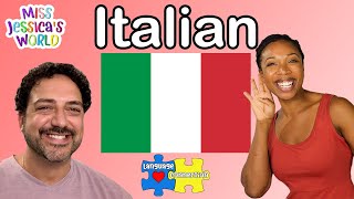 Italian for kids with Fabio in Miss Jessicas World  Greetings and Numbers in Italian [upl. by Kcinomod]