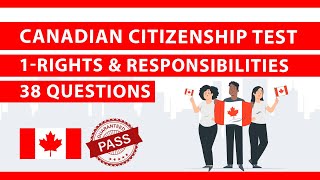 2024 NEW CANADIAN CITIZENSHIP TEST― Rights amp Responsibilities ― Part 1 of 10 [upl. by Eednil]