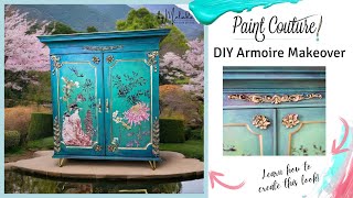 Upcycled Furniture Makeover  DIY Armoire Transformation  Using Furniture Moulds [upl. by Myrah]