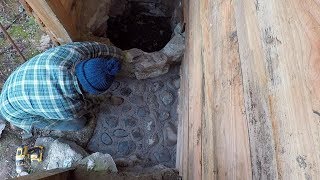 Off Grid Solar Shower and Compost Toilet Part 5 Pebble floor [upl. by Caddric971]