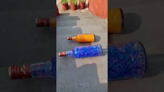 Blue Or Orange glass Bottles Crushing Crunchy amp Soft things shorts asmr satisfying [upl. by Rrats]