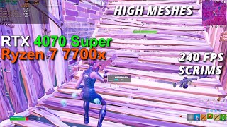 RTX 4070 Super  Ryzen 7 7700x  Fortnite chapter 5 season 3  Solo scrims  High meshes  1080p [upl. by Nova282]