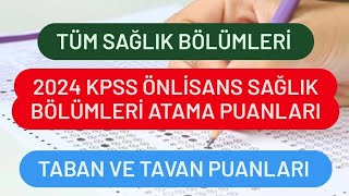 2024 KPSS ÖN LİSANS SAĞLIK BÖLÜMLERİ ATAMA PUANLARI  ÖNLİSANS SAĞLIK BÖLÜMLERİ TABAN PUANLARI [upl. by Madelon]