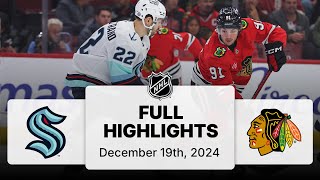 NHL Highlights  Kraken vs Blackhawks  December 19 2024 [upl. by Manning]