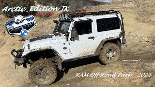 Wheeling my Arctic Edition Jeep JK Featuring wind noise  RAM Off Road Park Colorado 2024 [upl. by Rosario]