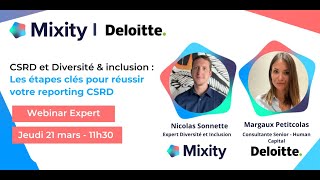 Webinar expert Mixity  CSRD et Diversité et Inclusion [upl. by Pedroza]